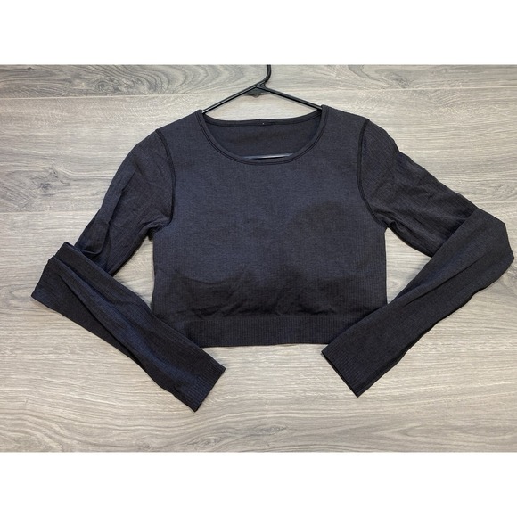 lululemon athletica Tops - Lululemon Ebb to Street Long Sleeve Stretch Cropped Pullover Top Black Size 8